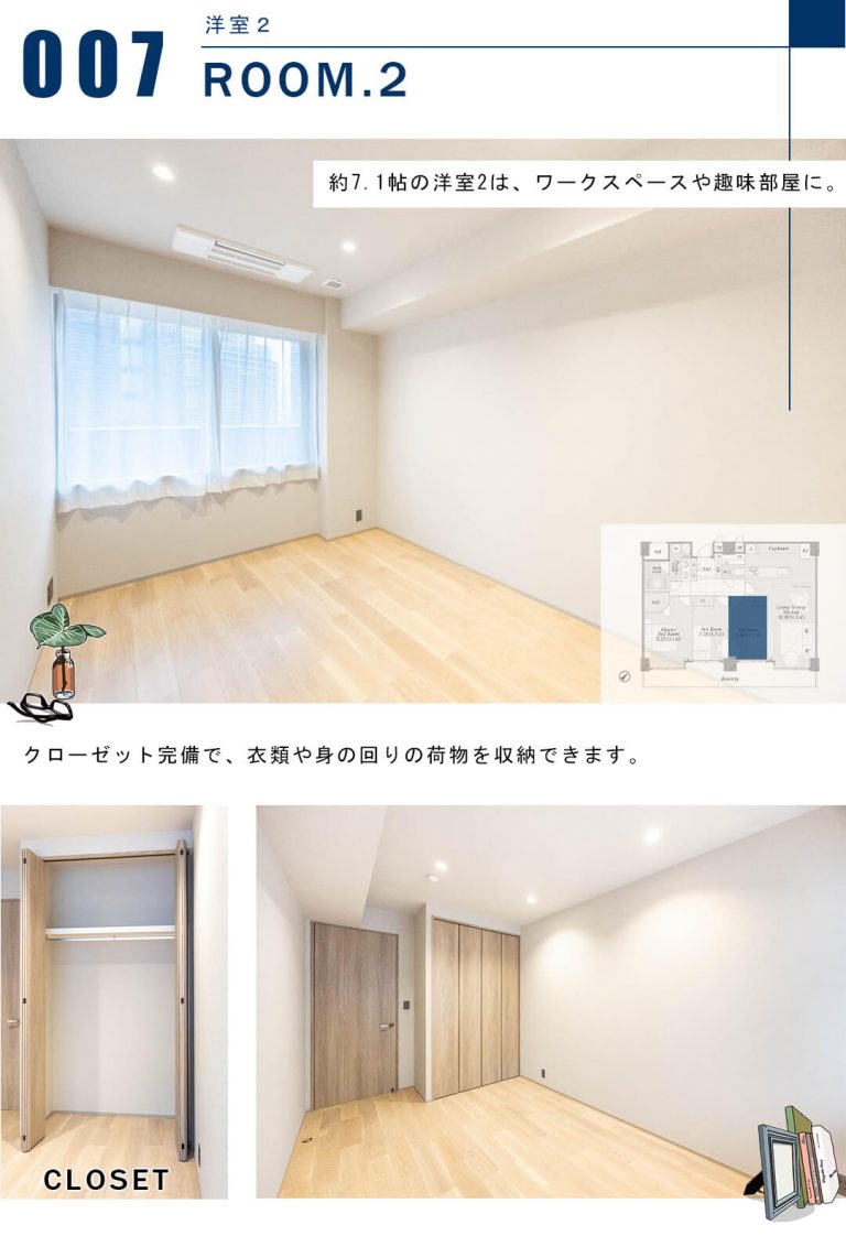 西新宿パークサイドタワーの洋室