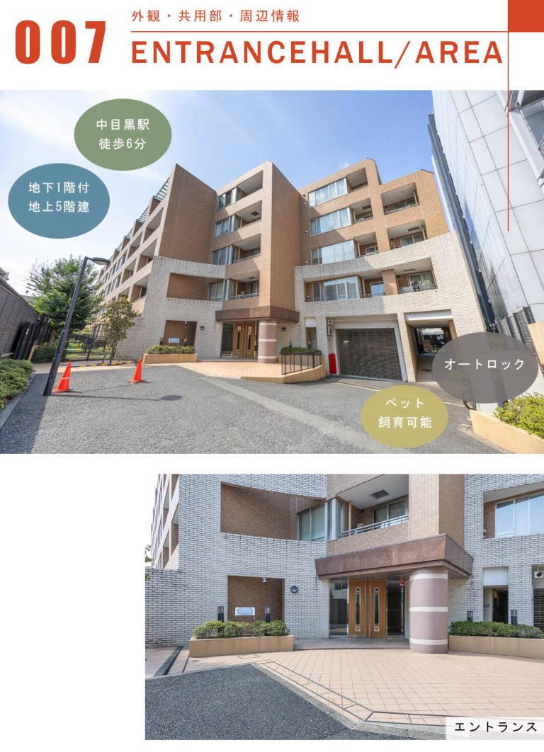 アルス中目黒ヴィルトレーテの外観と共用部