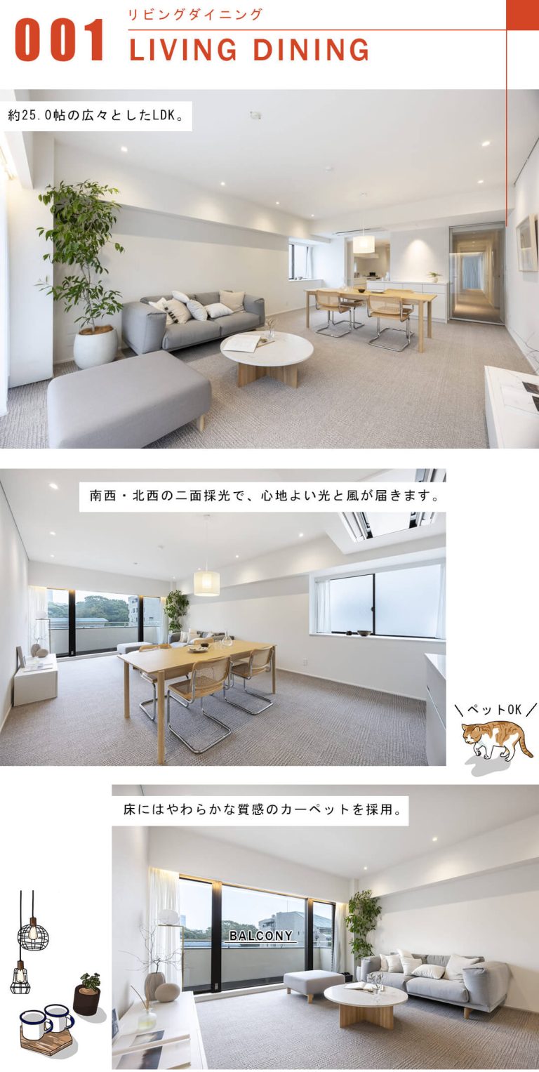 白金台ホームズのリビングダイニング