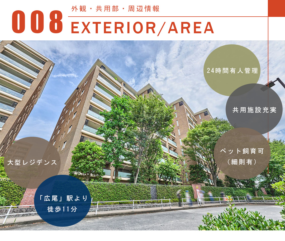 広尾ガーデンフォレスト桜レジデンスB棟の外観