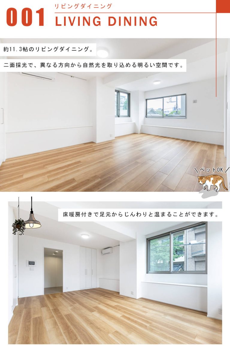 パークアクシス白金台南のリビングダイニング