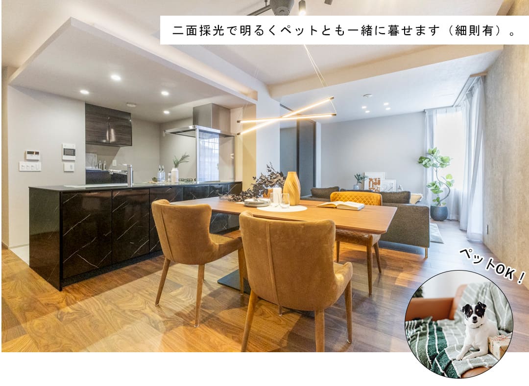 レグナス市ヶ谷払方町のリビングダイニング