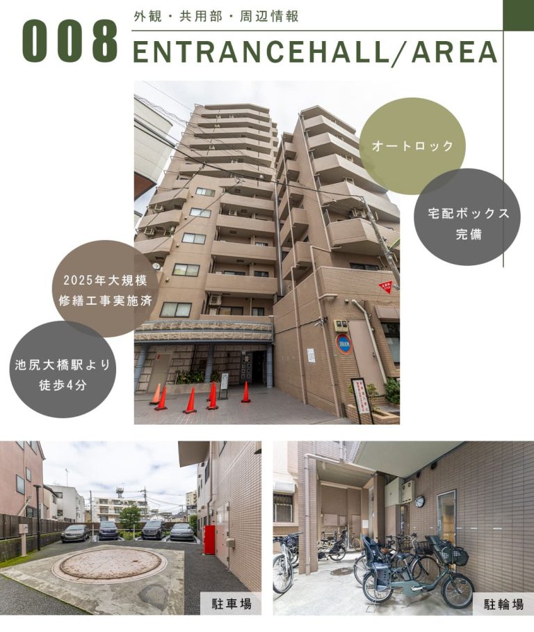 マイキャッスル池尻大橋の外観・共用部・周辺情報
