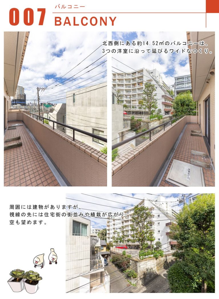 朝日目黒マンションのバルコニー