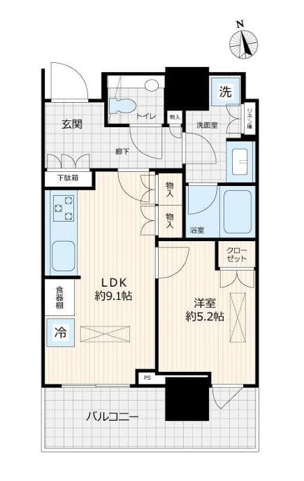 ブランズ渋谷桜丘　18階の南向きバルコニーから眺めるパノラマ 間取り図