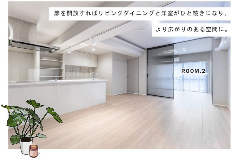 ドミール南青山のリビングダイニング