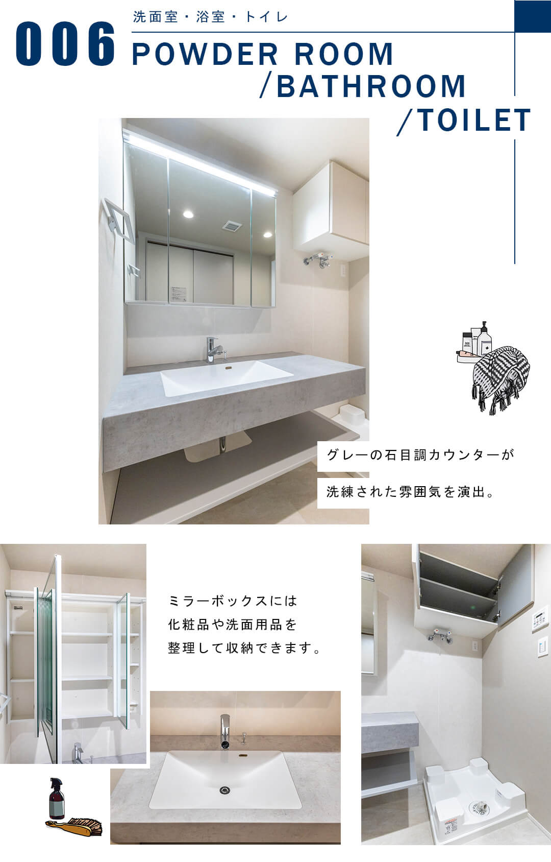 ドミール南青山の洗面室