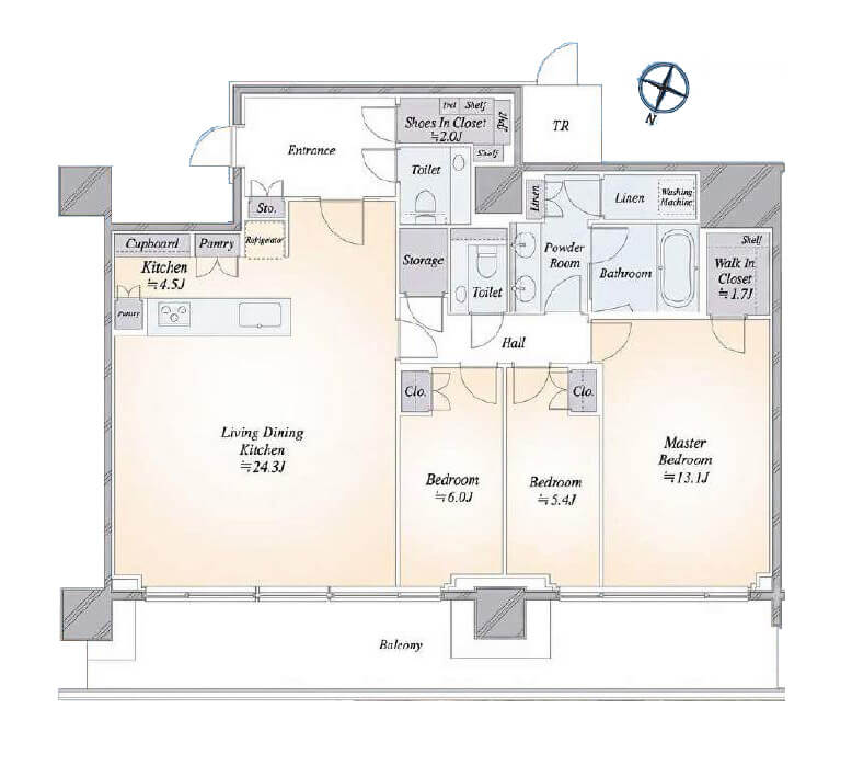 THE COURT神宮外苑　パノラマビューが彩る、127㎡の贅沢な暮らし 間取り図