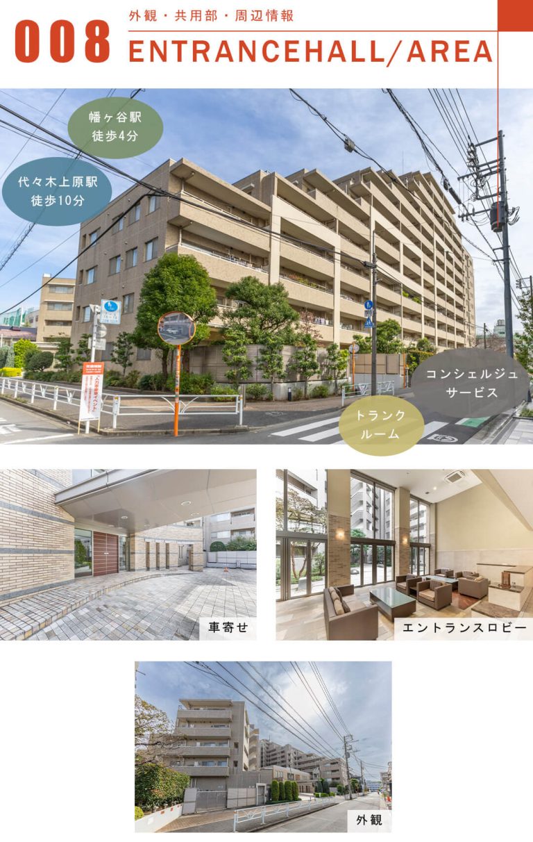 ファミールグラン代々木西原デクスターハウスの外観と共用部