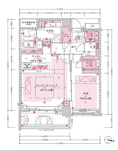ザ・パークハウス西麻布霞町　都心の利便性と霞町の静けさを享受 間取り図