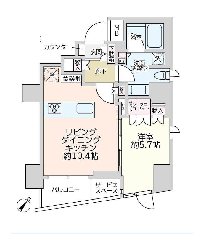 赤坂見附　プライバシー性の高い住まいで、充実した都心生活 間取り図
