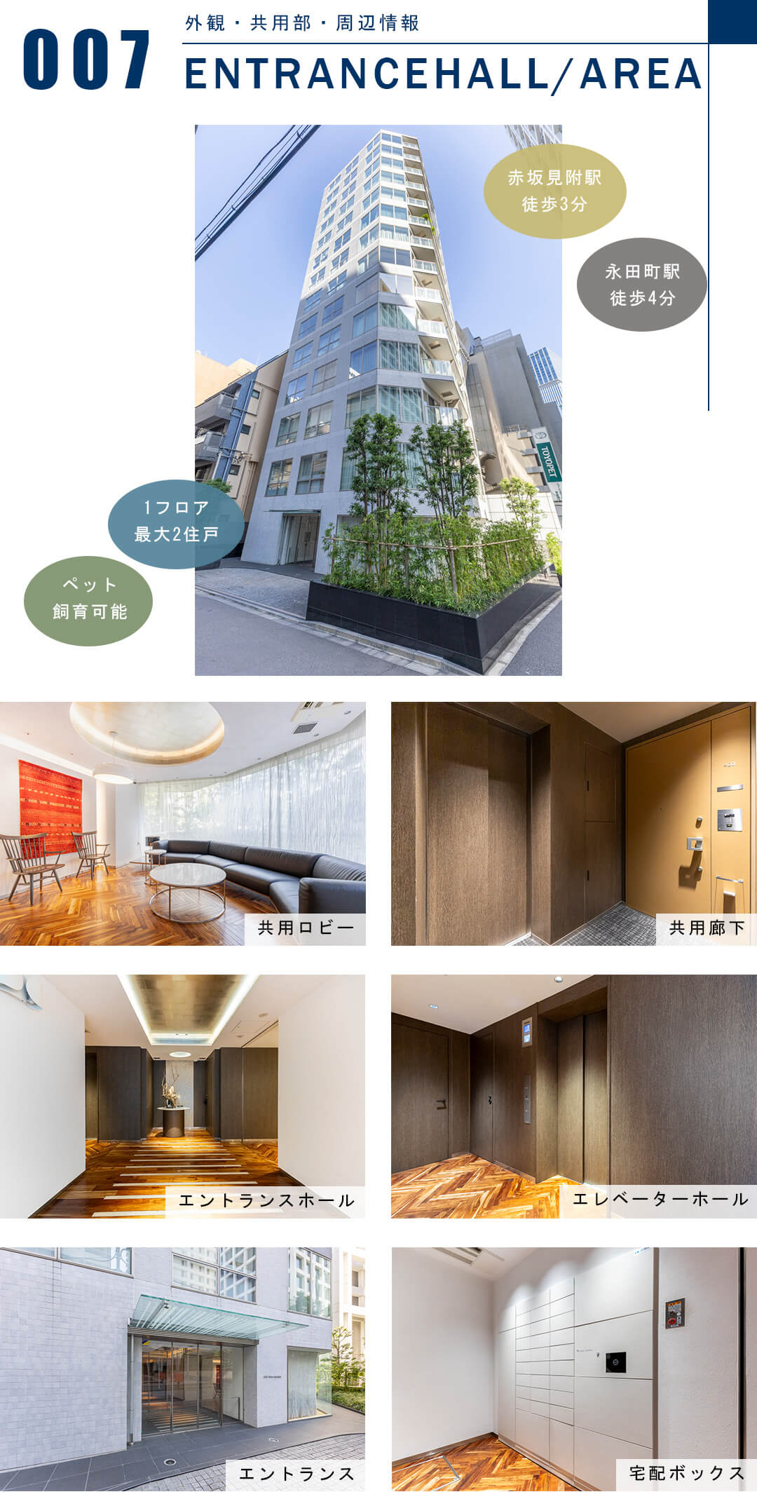 ジオ元赤坂の外観と共用部