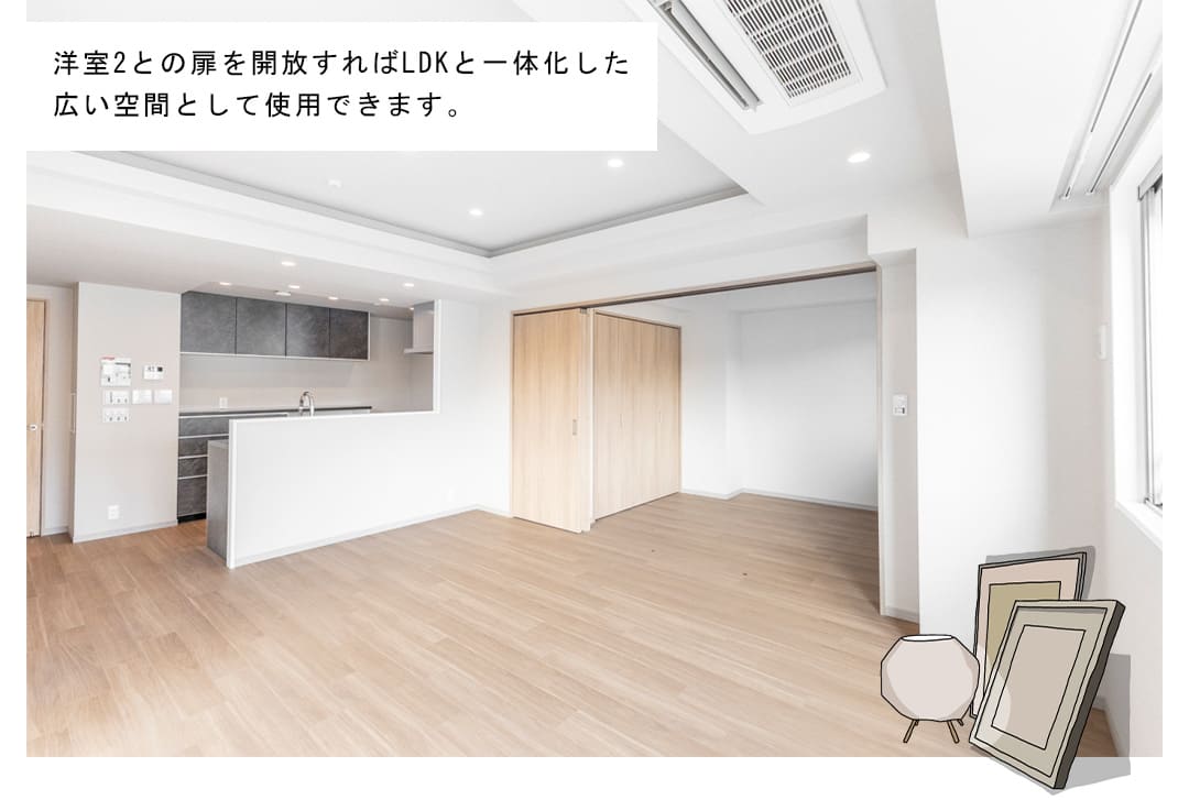プラウド本郷のリビングダイニング
